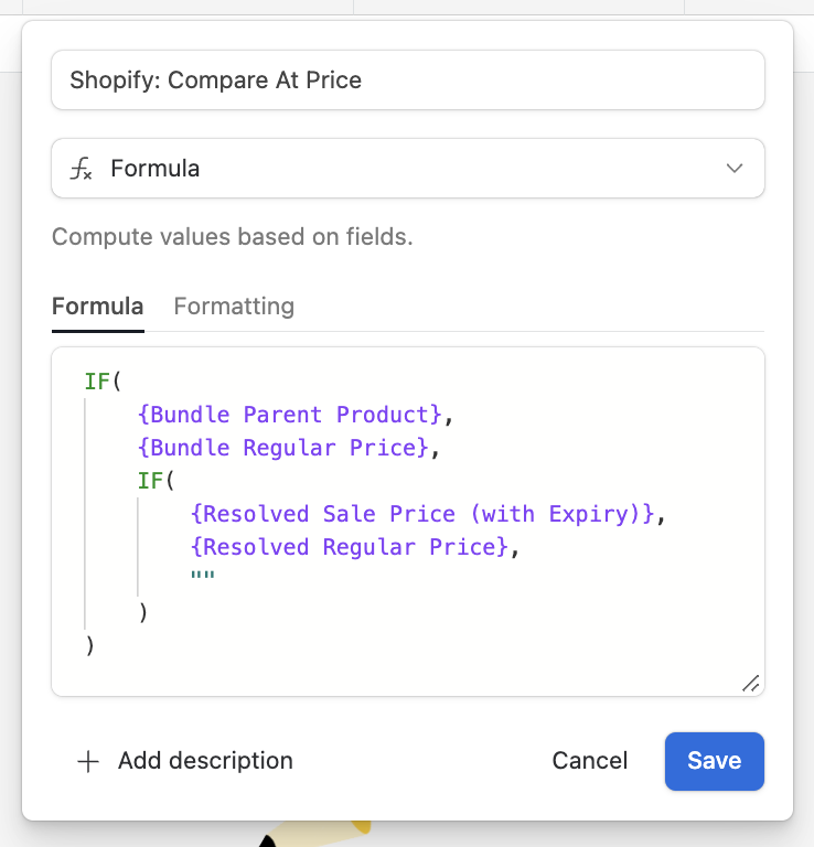 Price Formula in Airtable